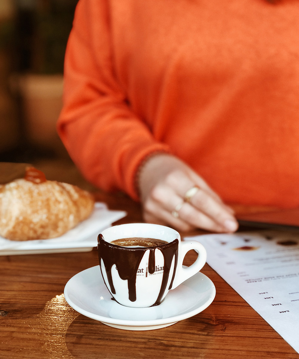 Coffee with melted chocolate a Joy Cioccolatitaliani